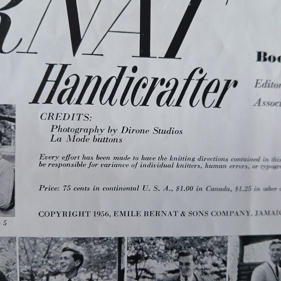 Bernat 0049 GREAT BIG BOOK SWEATERS 1956 Handicraft Men's Black & White Photos - Picture 7 of 11